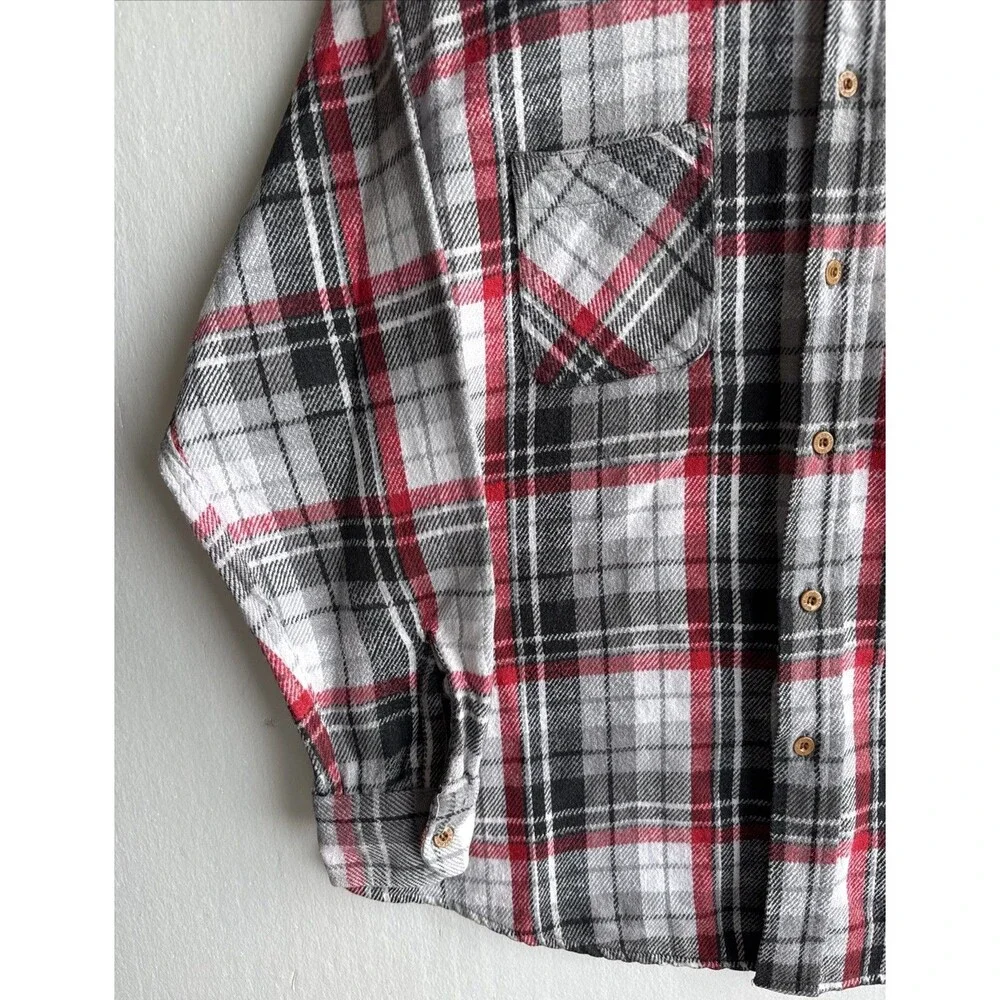 Vintage 80s 90s Big Mac Plaid Flannel Lined Button Up Shirt Made in USA Men’s XL